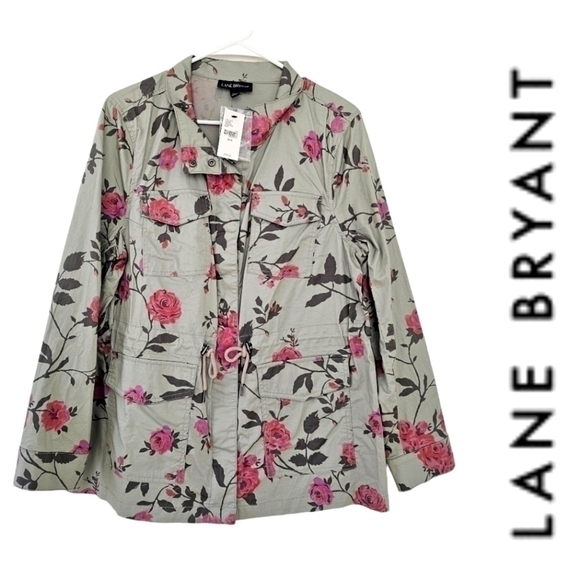 Lane Bryant Jackets & Blazers - LANE BRYANT Floral military jacket size 10/12 NWT